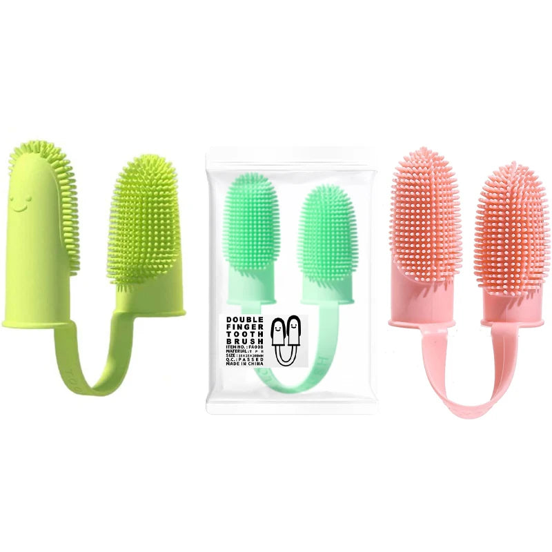Brosse à Dents 360° en Gel de Silice – Nettoyage Doux & Efficace pour Chiens et Chats (Lot de 3)