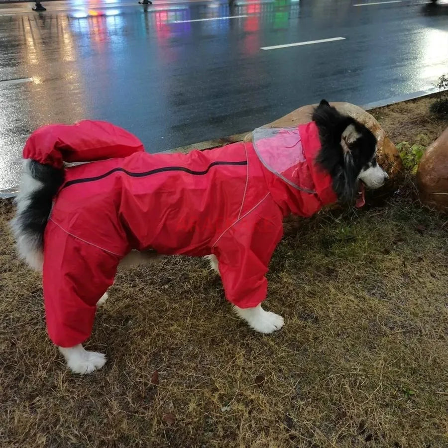 Imperméable Tout-en-Un pour Grands Chiens – Capuche, Protection Intégrale & Tissu Oxford Imperméable | Golden Retriever, Husky, Samoyède, etc.