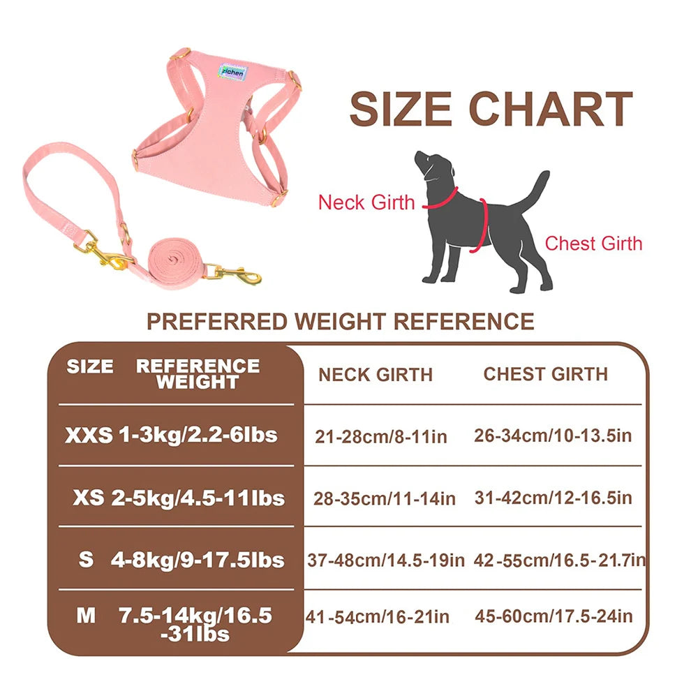 Harnais + Laisse pour Petits Chiens – Ultra Confort, Réglable & Anti-Traction | Pour Chiots, Chihuahua, Caniche, Bichon & Chats