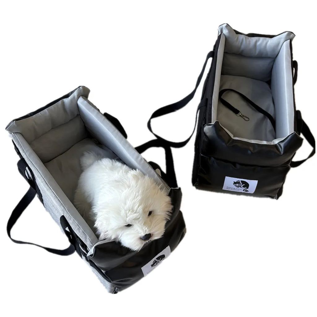 Siège de sécurité pour animaux de compagnie en cuir, pour chiens moyens/petits, chats de voyage, contrôle Central, lit de transport pour chiens, sacs de protection pour chiens