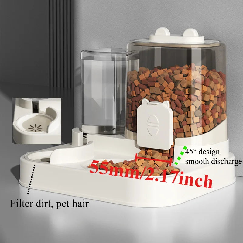 Machine d'alimentation tout-en-un pour chat, bol pour chien et chat avec distributeur d'eau, la nourriture pour chien, circula automatiquement les aliments pour chat et les fournitures pour animaux de compagnie