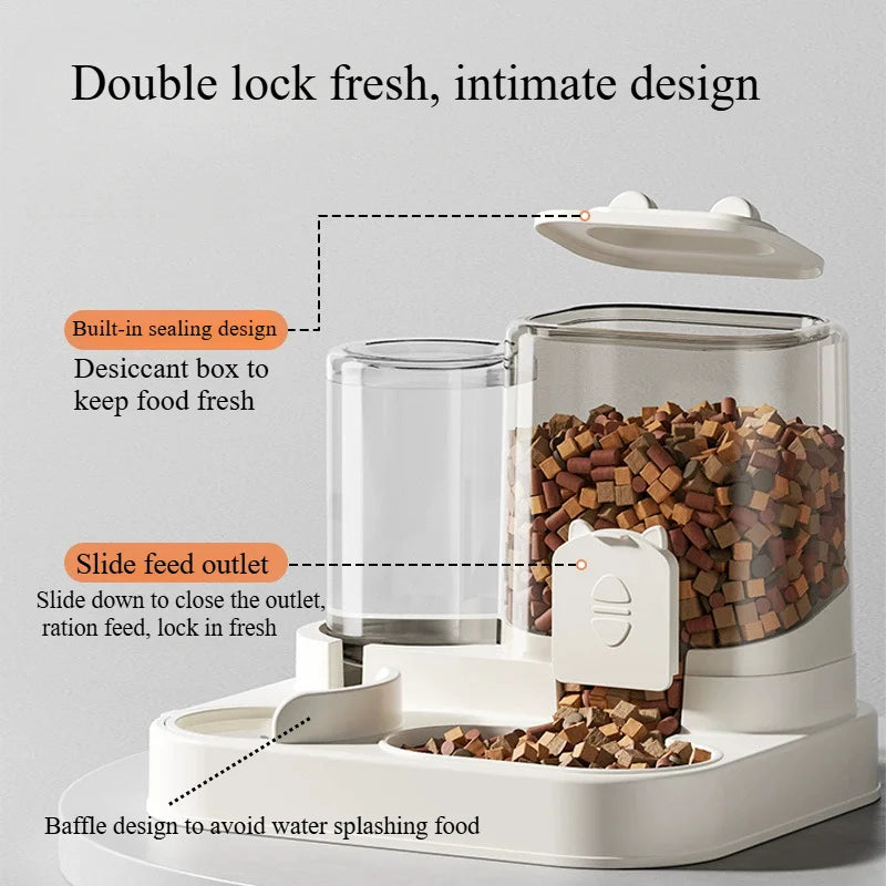 Machine d'alimentation tout-en-un pour chat, bol pour chien et chat avec distributeur d'eau, la nourriture pour chien, circula automatiquement les aliments pour chat et les fournitures pour animaux de compagnie