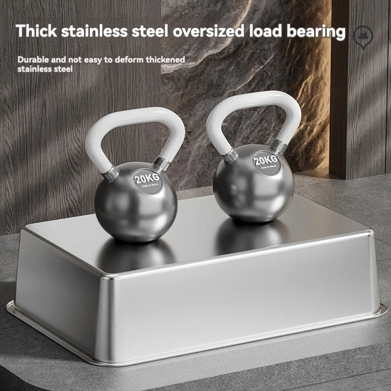 Bac à Litière Robuste Acier Inoxydable | Anti-Éclaboussures Haut Face, Facile à Nettoyer, Idéal Chats jusqu'à 14 kg (Cuillère Incluse)  2. Description Produite Optimisée