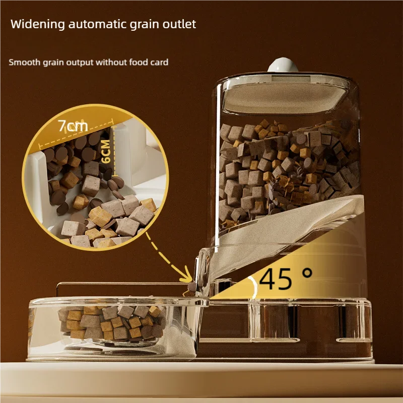 Mangeoire Automatique "Chat Souriant" (Design Mignon) | Distributeur 2-en-1 par Gravité, Grande Capacité (2000g) pour Chat et Petit Chien