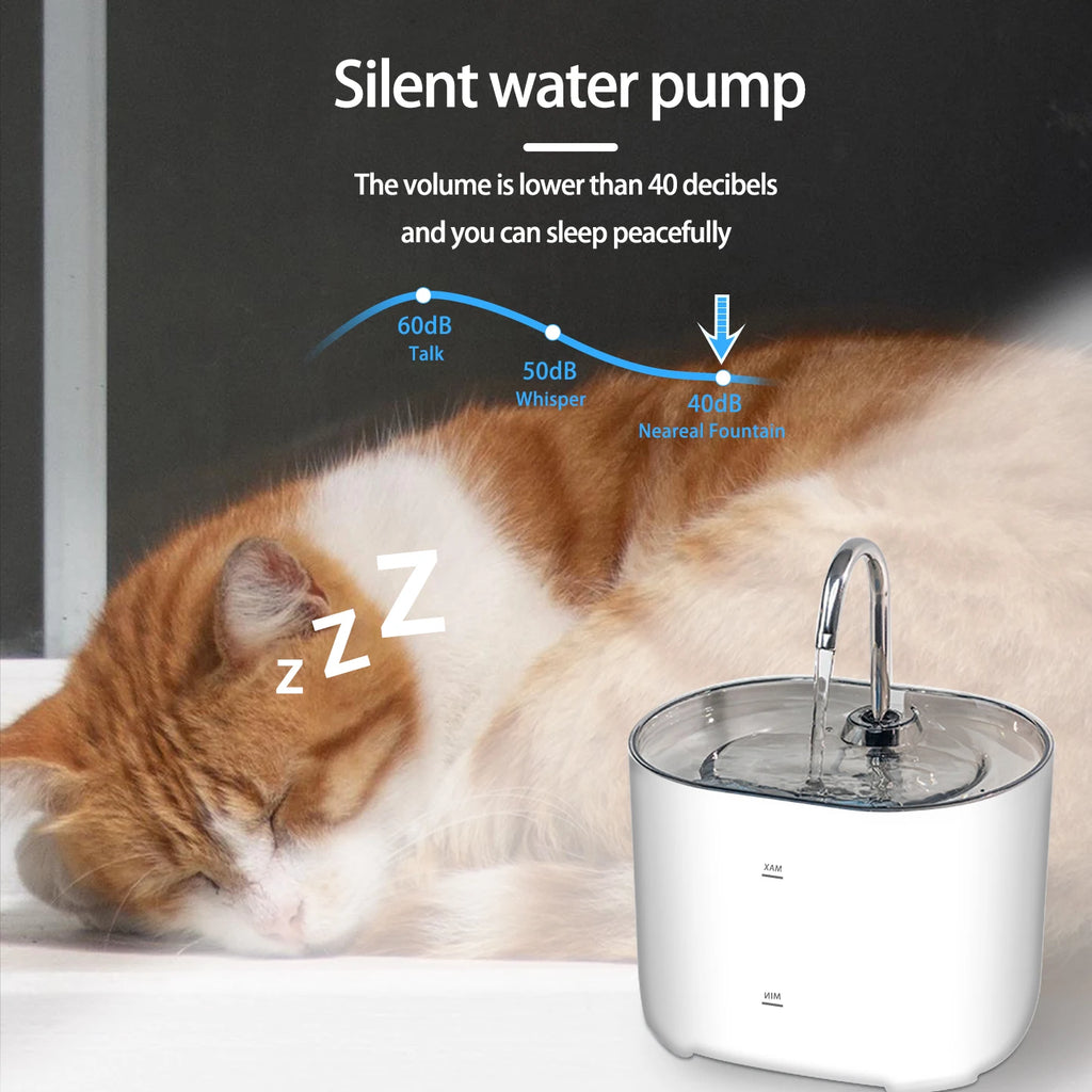 Fontaine d'eau pour chat fontaine d'eau pour animaux de compagnie pour chats à l'intérieur 1 filtres et pompe Ultra silencieuse 2.2L/73oz fontaine d'eau pour chien