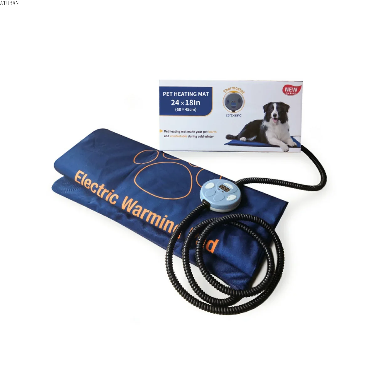 Coussin Chauffant Électrique 7 Niveaux pour Chien & Chat | Tapis Sécurisé, Anti-Morsure et Imperméable (60 x 45 cm)