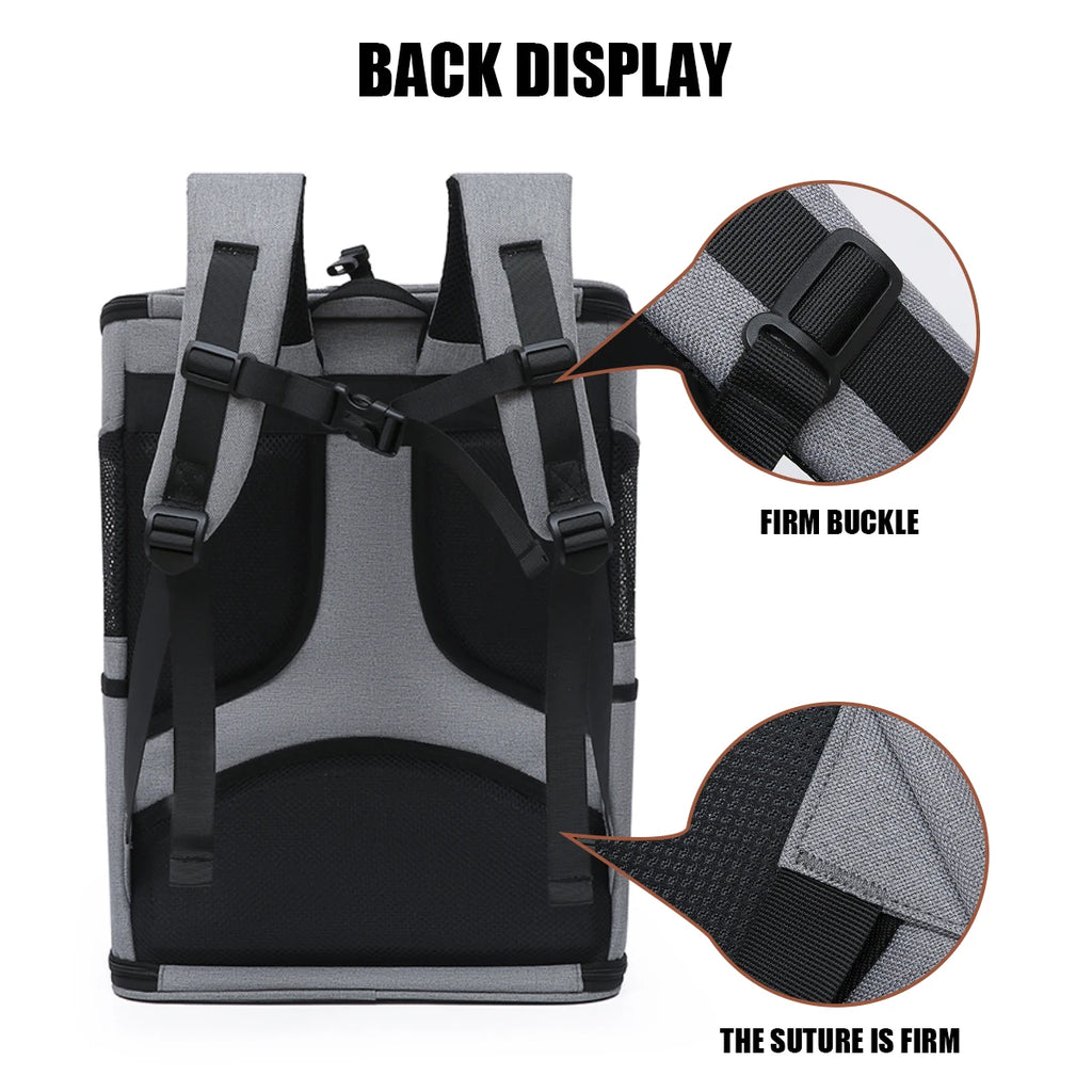 Porte-animaux pour chats, sac à dos en toile de grande capacité pour chiens, sac à bandoulière portable pour chat, sac à dos pour chat, porte-animaux pour voyager et voyages en plein air