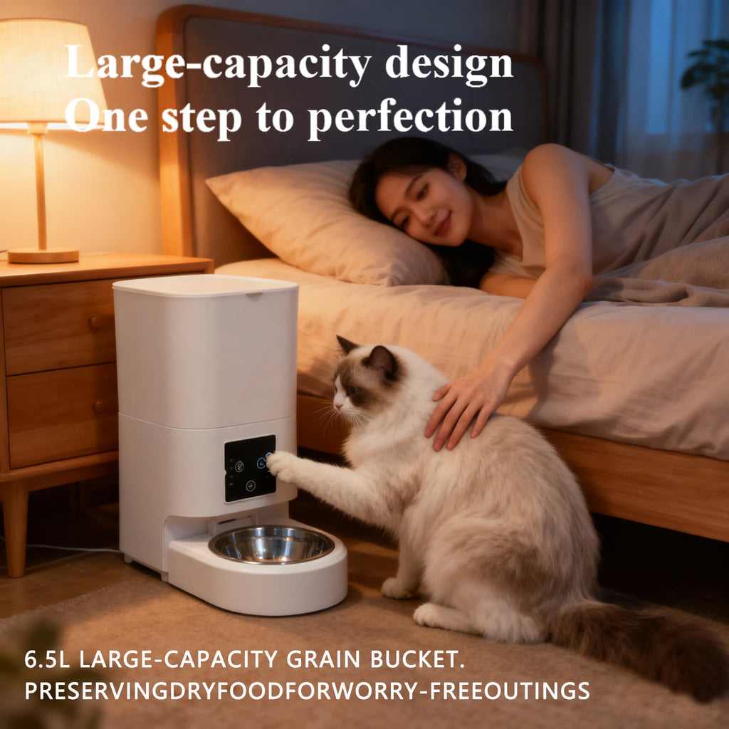 Mangeoire automatique intelligente pour animaux de compagnie, 6l, avec minuterie, USB et distributeur d'alimentation lente alimenté par batterie, pour chats et chiens, sans prise incluse