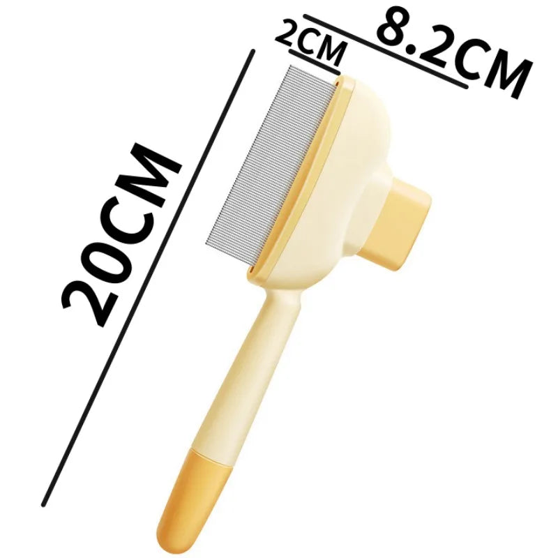 Brosse de Toilettage Autonettoyante à Bouton Unique | Épilateur Massant en Acier Inoxydable pour Chien et Chat