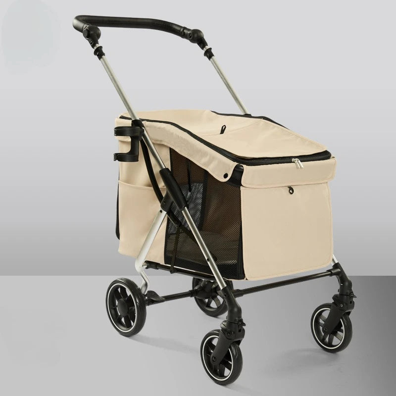 Poussette de Transport Pliable et Robuste pour Grands Chiens (Jusqu'à 20 kg) | Châssis en Aluminium