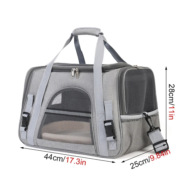 Sac de Transport Souple Rétractable (44 cm) | Design Dépliable XL, Maille Respirante, Multi-Transport pour Chats & Chiens (5-8 kg Max.)