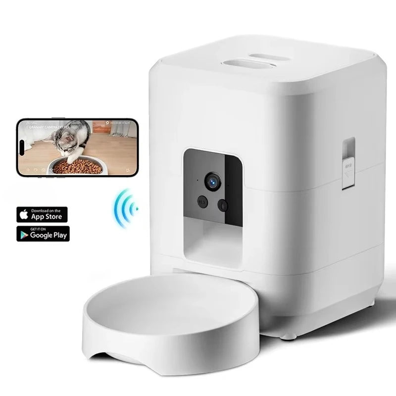 Mangeoire intelligente pour animaux de compagnie 2L avec vidéo mangeoire automatique distributeur de nourriture pour chien séché Quantification chronométrée WIFI contrôle mangeoire pour chat bol pour chien de compagnie