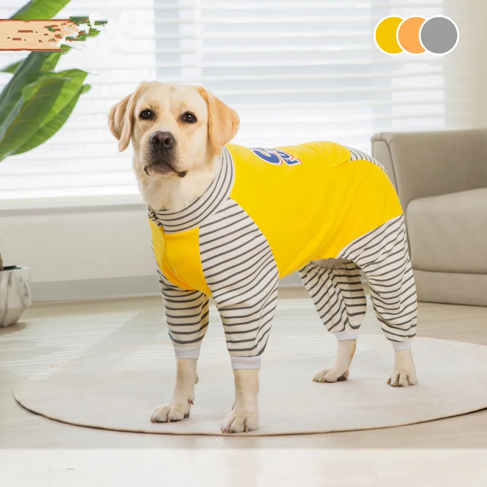 Pyjama/Combinaison 4 Pattes 100% Coton pour Grand Chien | Vêtements d'Intérieur Doux (Samoyède, Labrador, Husky, Tailles XL à 8XL)