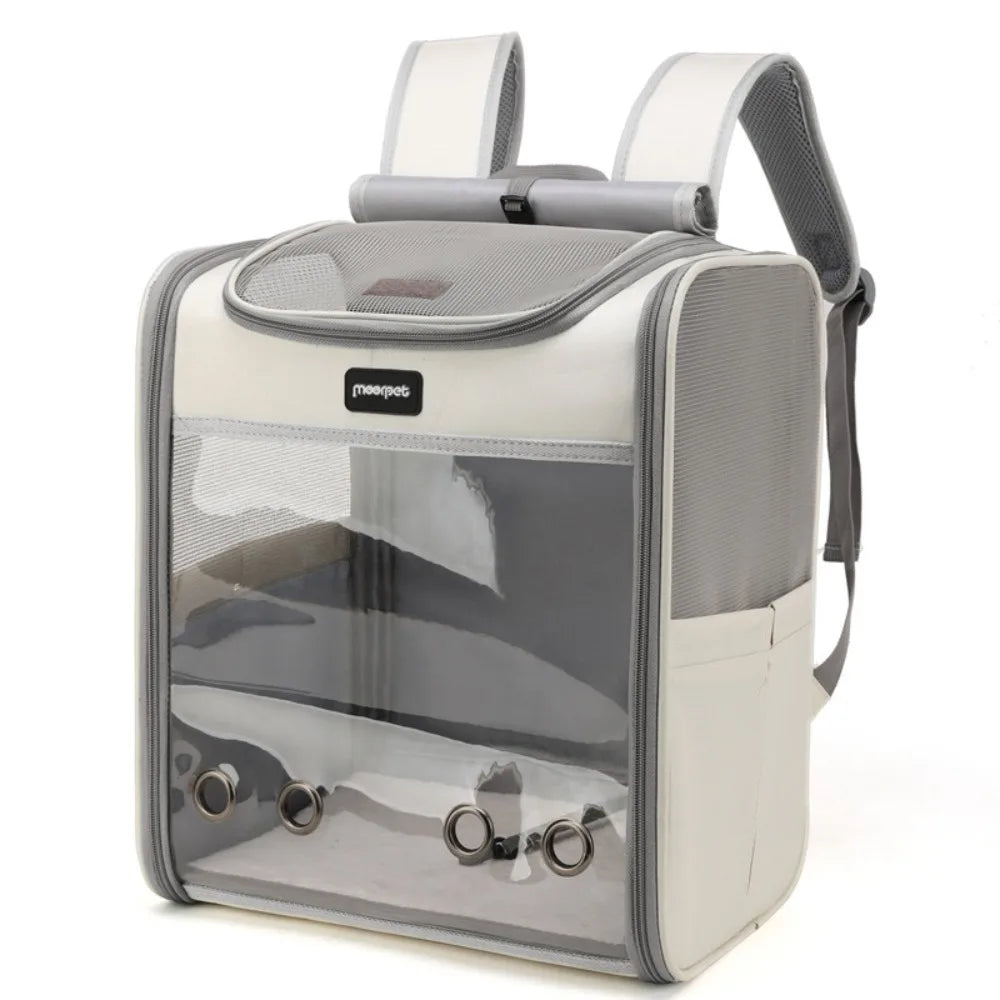 Sac de Transport pour animaux de compagnie Transparent Portable grand espace pliable sac à dos pour animaux de compagnie respirant Oxford chat sac de Transport chat chien Transport