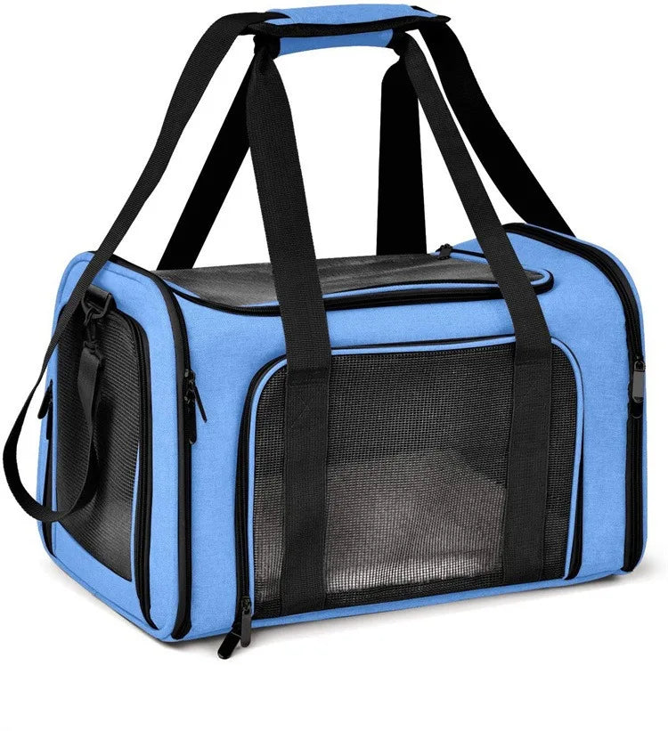 Porte-animaux pour chats et chiens approuvé par la compagnie aérienne – Sac pliable pour chien avec tapis souple, fenêtres en maille respirante, porte-chat prêt pour les voyages