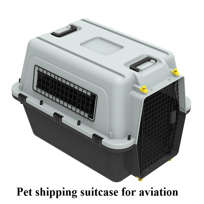 Cage de Transport Aérien HOMOLOGUÉE IATA (Expédition Int.) | Plastique Rigide, Solide, Respirante | Jusqu'à 15 kg (Multi-Taille)