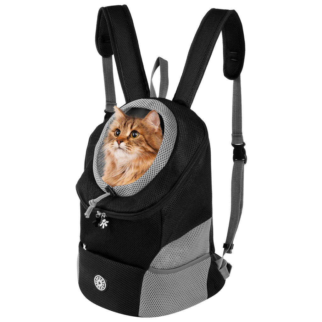Sac à Dos de Transport Oxford Robuste (3-7 kg) | Circulation d'Air Améliorée, Bretelles Ergonomiques, Entrée Tête Ajustable (Chats & Petits Chiens Adultes)