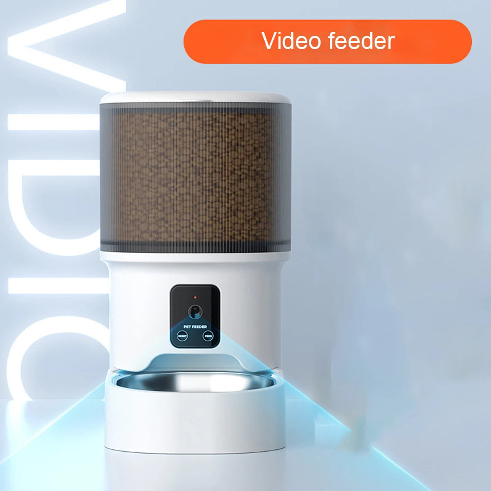 Mangeoire pour chat de grande capacité 4L, application intelligente et caméra haute définition, bol alimentaire en acier inoxydable