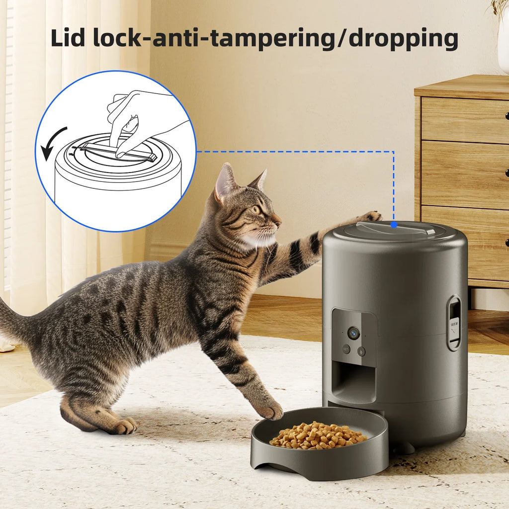 Distributeur automatique 2L avec caméra – Mangeoire intelligente pour chats & petits chiens (programmable)