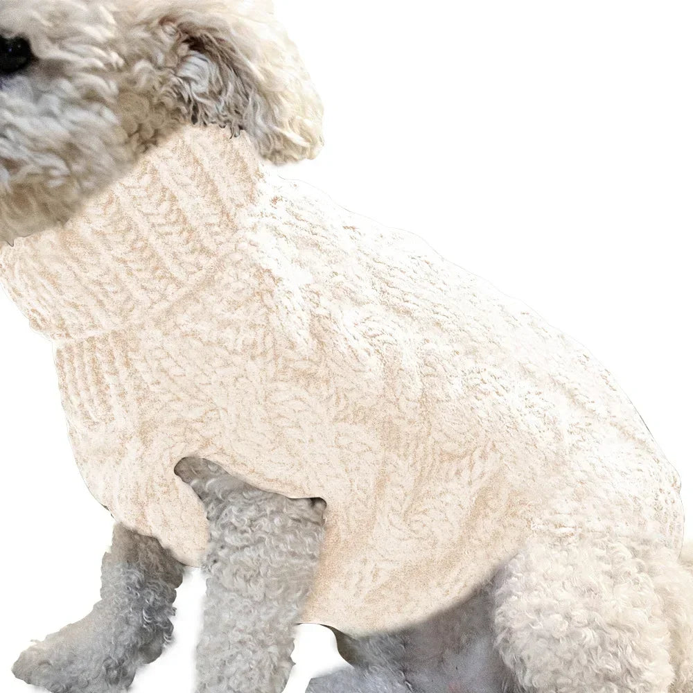 Pull Chien Tricoté Chaud (Pur Coton/Acrylique) pour Chihuahua et Yorkshire | Vêtements d'Hiver Simples et Classiques (Petit et Moyen Chien)