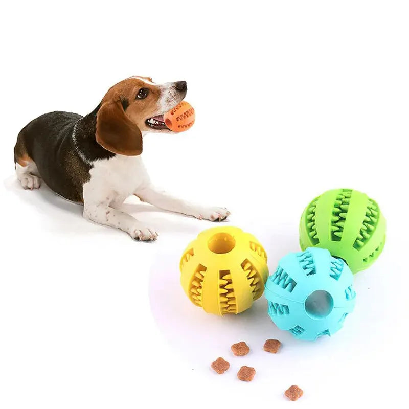 Balle Jouet $3$-en-$1$ en Caoutchouc Non Toxique | Distributeur de Friandises Interactif, Nettoyage des Dents et Résistant aux Morsures (Chien/Chat)
