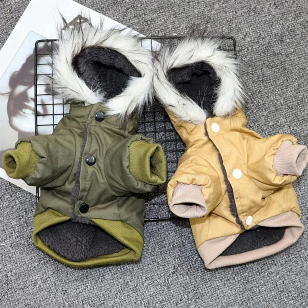 Manteau Hiver Épais et Chaud à Capuche pour Chien | Veste Confortable (Coton) pour Chiots et Petits Chiens (Chihuahua, Yorkies)