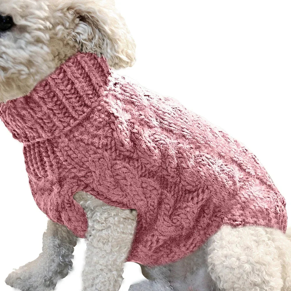 Pull Chien Tricoté Chaud (Pur Coton/Acrylique) pour Chihuahua et Yorkshire | Vêtements d'Hiver Simples et Classiques (Petit et Moyen Chien)