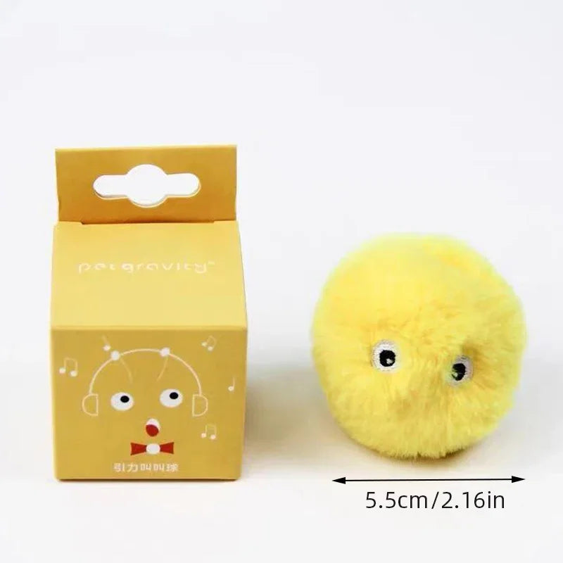 Jouet Électrique Balle Sonore pour Chat | Activation Tactile, Simule 3 Sons d'Animaux (Chasse) | Peluche Douce, Longue Durée de Vie