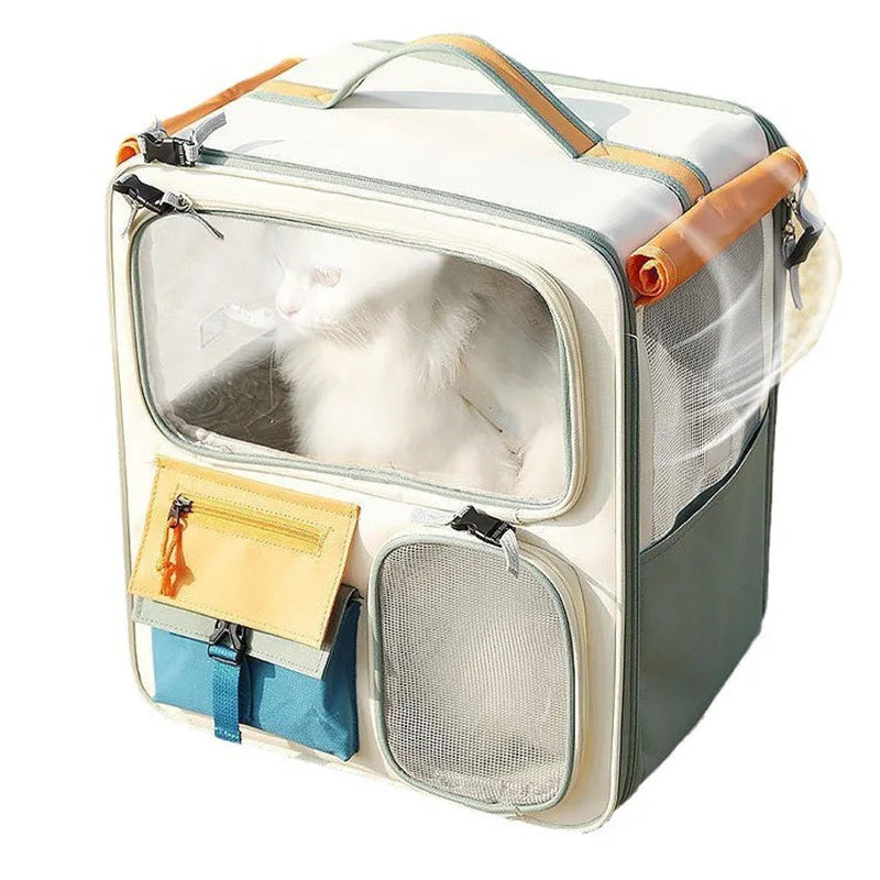Sac à dos de transport respirant pour animaux de compagnie, coloré, sac de voyage extensible, grande capacité, créatif pour chats et chiens