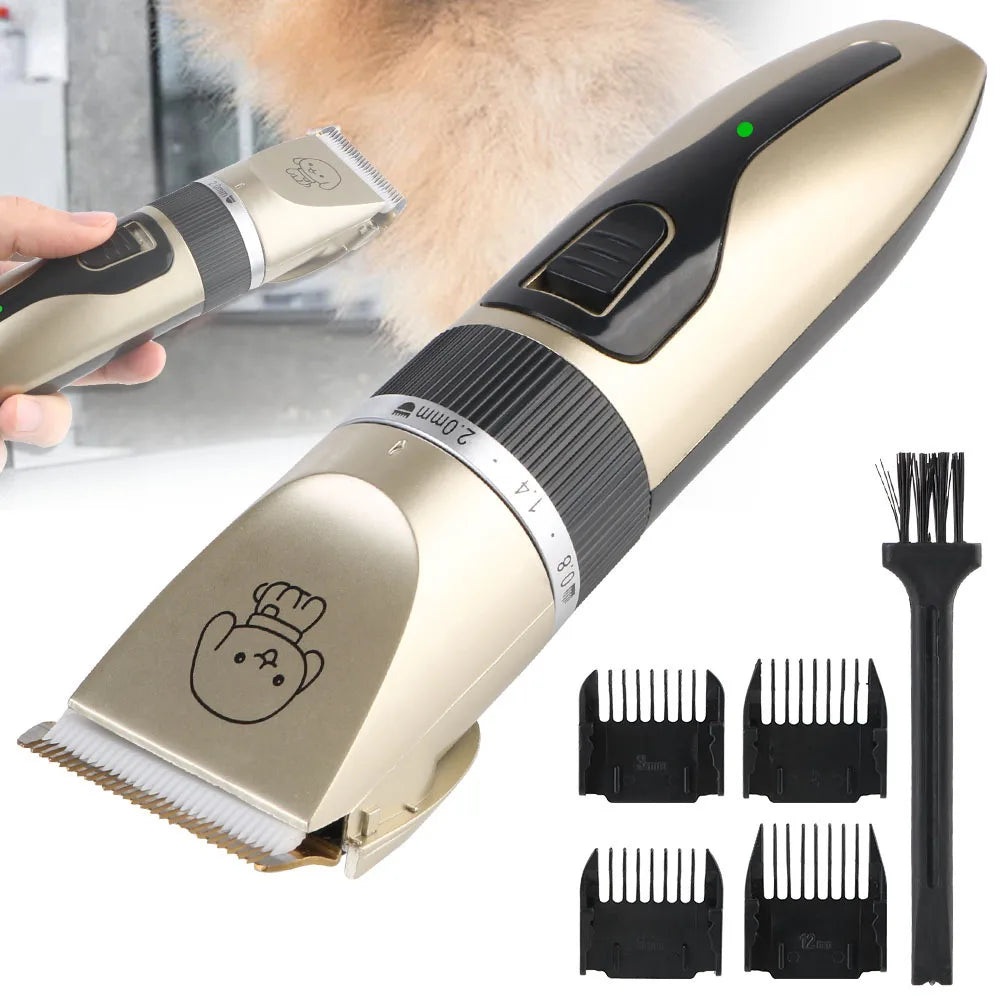 Tondeuse Électrique Professionnelle pour Animaux – Silencieuse, Rechargeable USB & Lame Céramique (Chiens, Chats, Lapins)