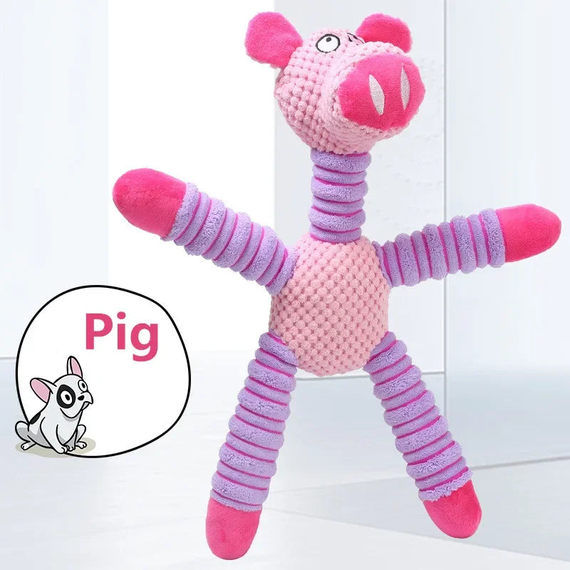 IndeBuckle-Jouet à mâcher en peluche douce pour animaux de compagnie, grand son grinçant, forme animale, entraînement des molaires, jouets dentaires pour chiots, morsure des dents