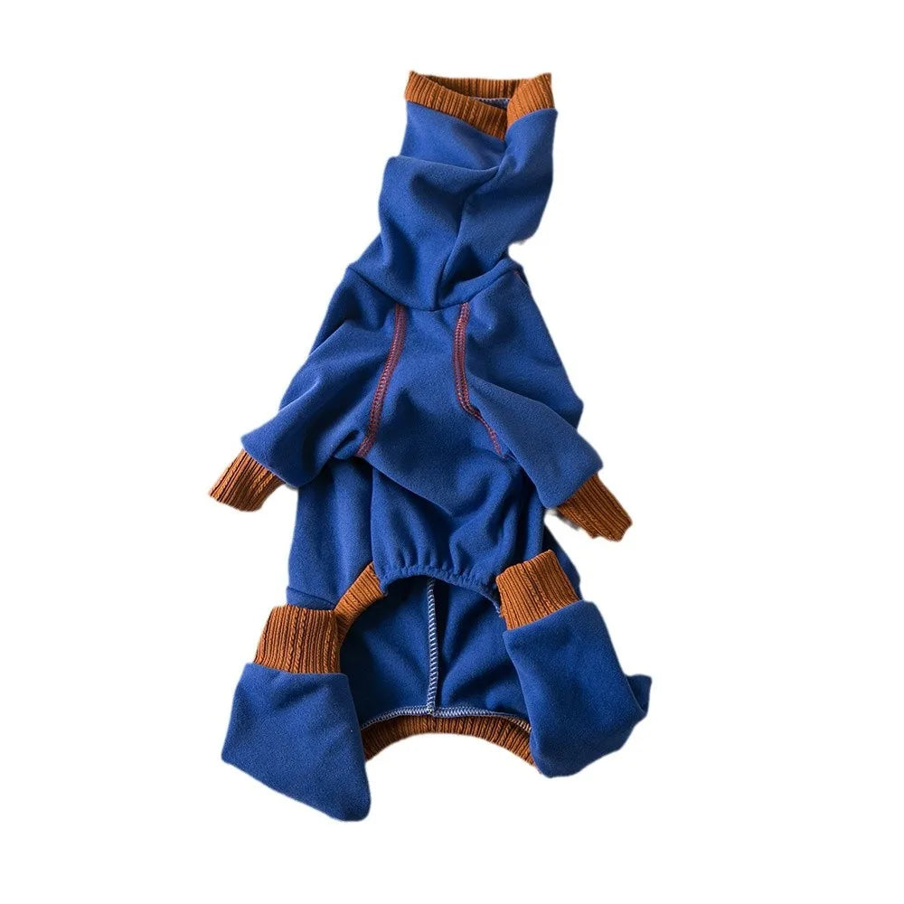 Vêtements 4 Pattes en Peluche Douce pour Chien | Combinaison Élastique, Col Haut, Base Chaude (Mode, Toutes Saisons)