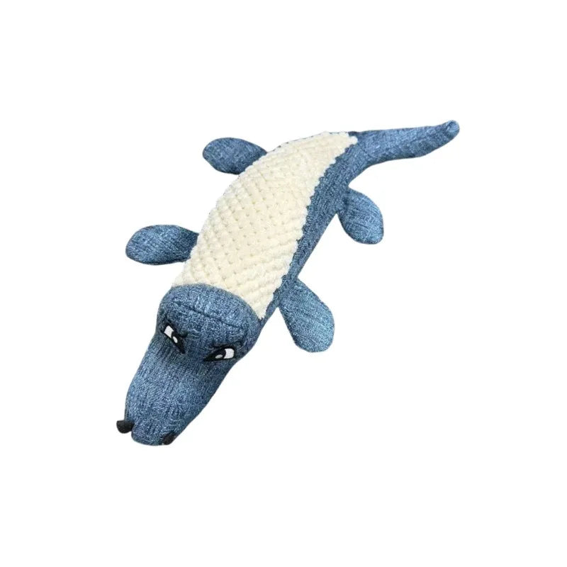 Jouet Peluche Alligator pour Chien | Matériau Lin Résistant et Non Toxique, Son Grinçant Intégré (Compagnon Anti-Ennui)