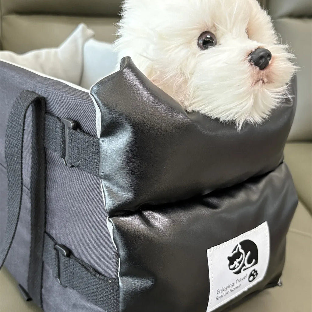 Siège de sécurité pour animaux de compagnie en cuir, pour chiens moyens/petits, chats de voyage, contrôle Central, lit de transport pour chiens, sacs de protection pour chiens