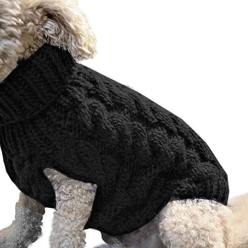 Pull Chien Tricoté Chaud (Pur Coton/Acrylique) pour Chihuahua et Yorkshire | Vêtements d'Hiver Simples et Classiques (Petit et Moyen Chien)