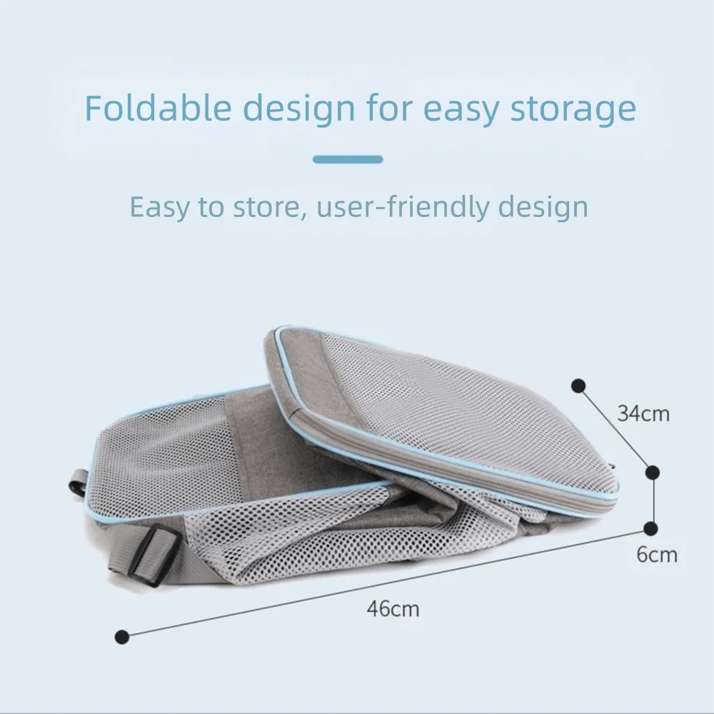 Sac de Transport Pliable en Maille Respirante (43 cm) | Tissu Oxford Durable, Double Fermeture Éclair & Poignée Confortable (Voyage Chat & Chien)