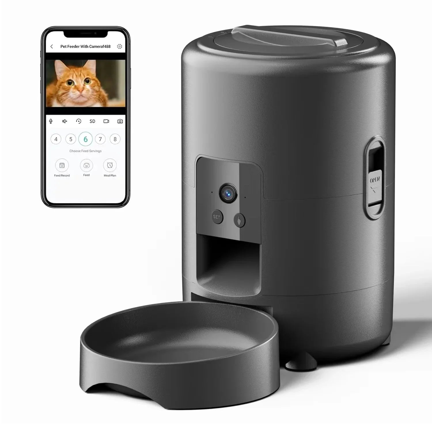 Distributeur automatique 2L avec caméra – Mangeoire intelligente pour chats & petits chiens (programmable)