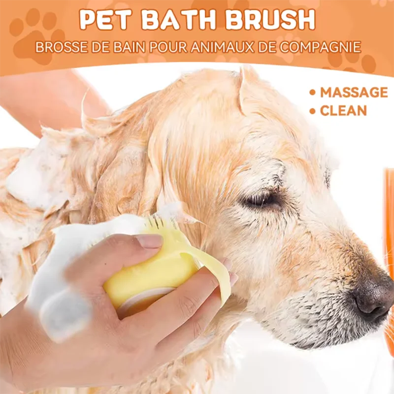 Brosse de Massage de bain multifonctionnelle, salle de bain, chiot, gros chien, chat, sécurité souple, accessoires pour animaux de compagnie en Silicone, outils pour chiens et chats, nouvelle collection