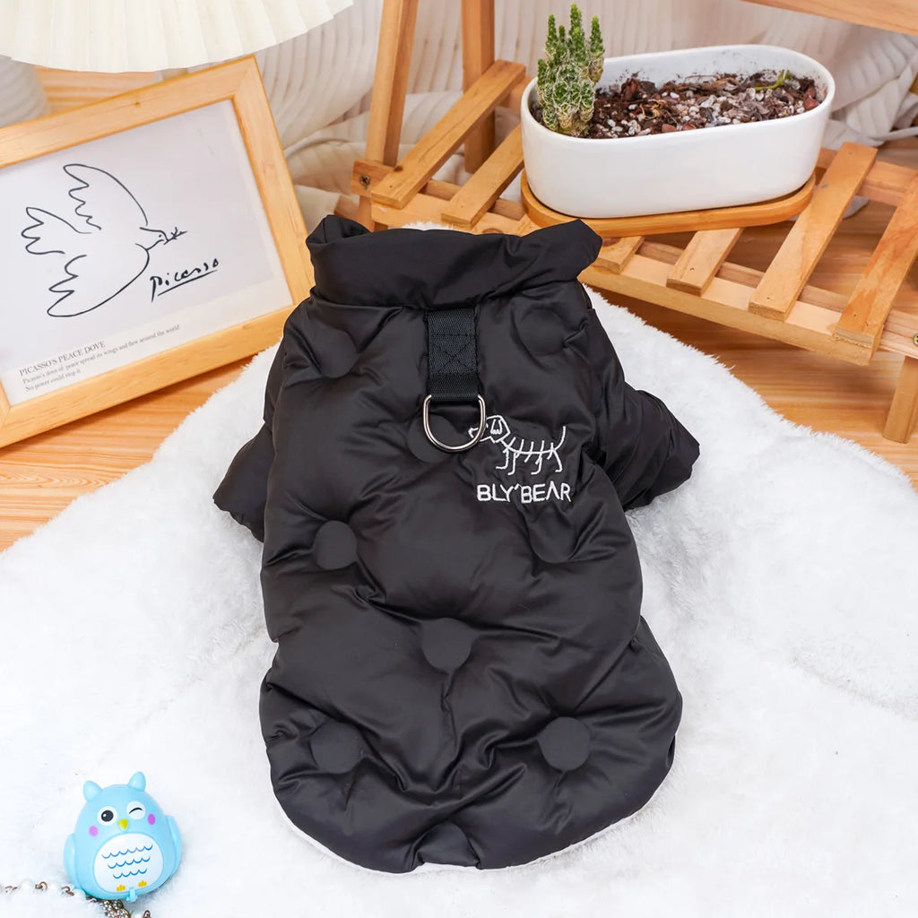 Parka/Manteau Chaud à Pois pour Petit Chien (Teddy, Chat) | Vêtements Épais en Coton, Style Hiver Fantaisie