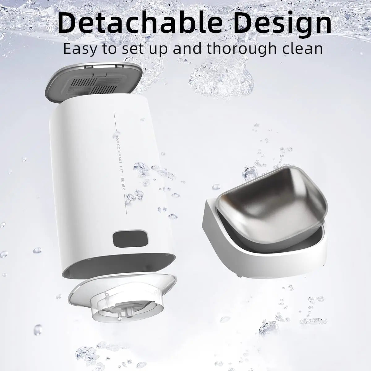 ROJECO mangeoire automatique pour chat animal de compagnie intelligent WiFi distributeur de croquettes de nourriture pour chat mangeoire automatique télécommandée pour chat chien accessoires de nourriture sèche