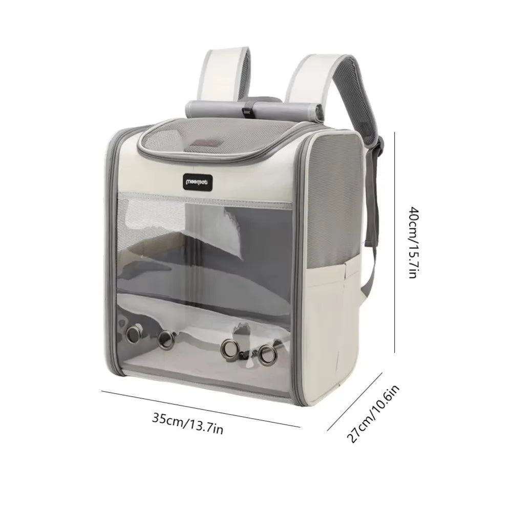 Sac de Transport pour animaux de compagnie Transparent Portable grand espace pliable sac à dos pour animaux de compagnie respirant Oxford chat sac de Transport chat chien Transport