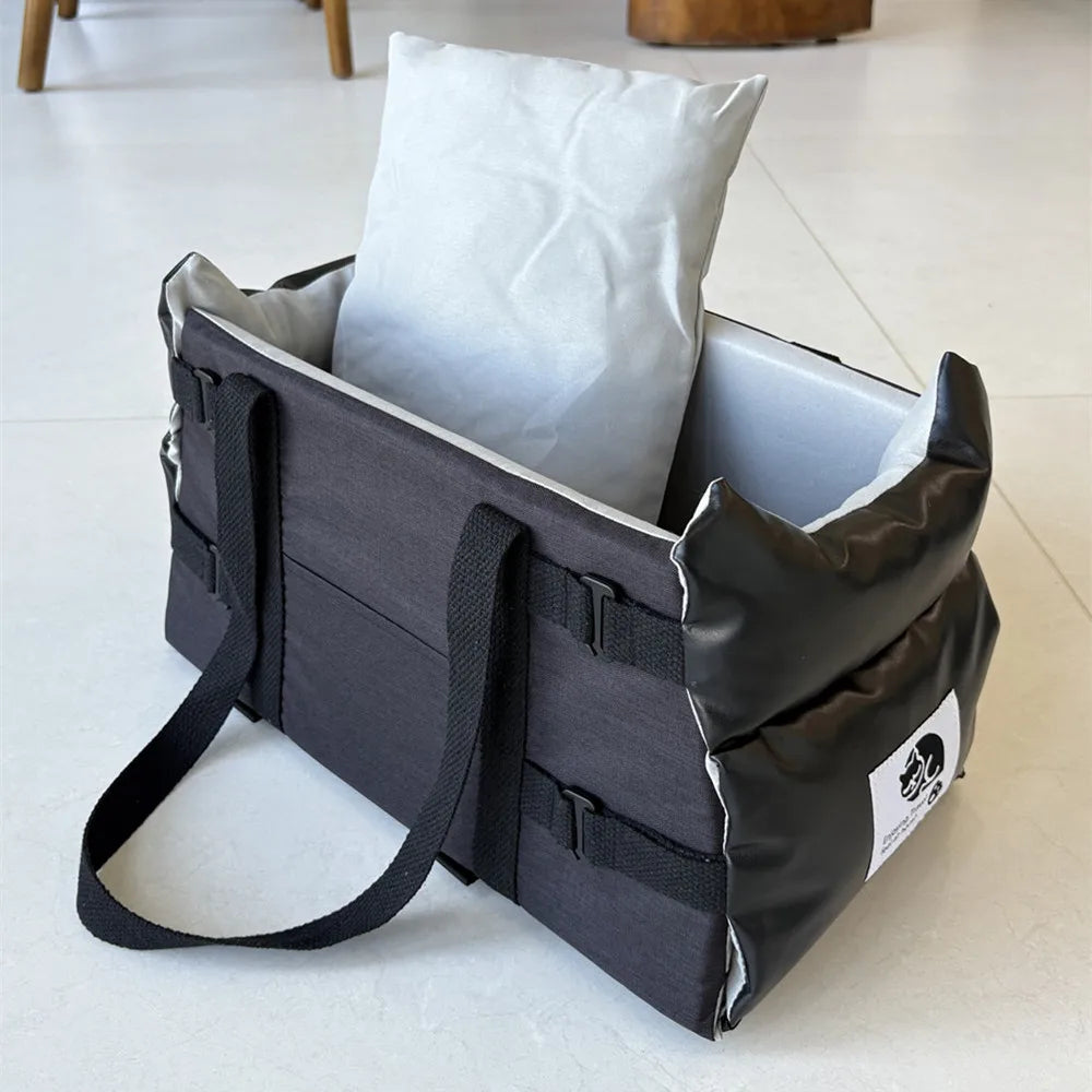 Siège de sécurité pour animaux de compagnie en cuir, pour chiens moyens/petits, chats de voyage, contrôle Central, lit de transport pour chiens, sacs de protection pour chiens