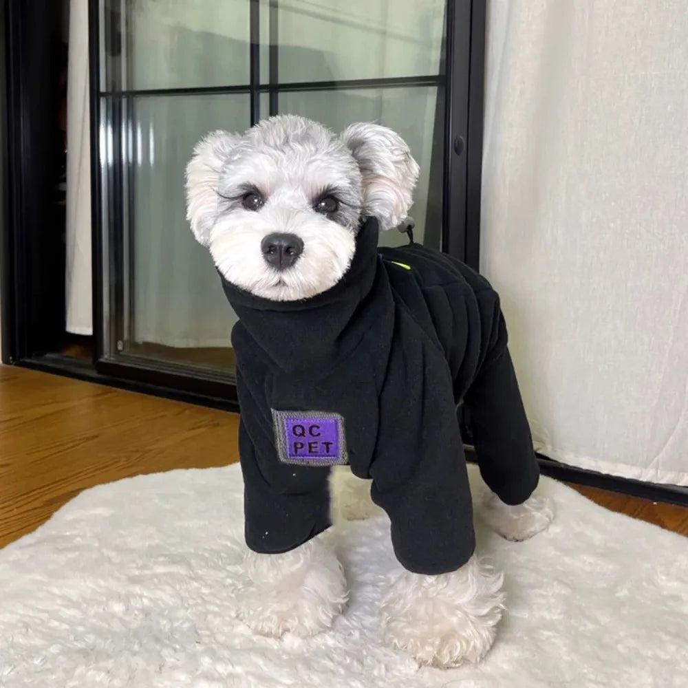 Combinaison 4 Pattes (Réglable) Chaude pour Petit Chien | Vêtements Confortables en Fibre Polyester (Fournitures Printemps/Automne)