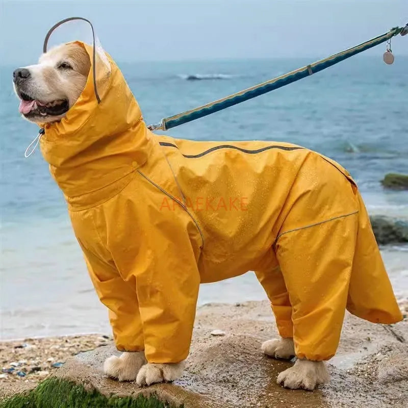 Imperméable Tout-en-Un pour Grands Chiens – Capuche, Protection Intégrale & Tissu Oxford Imperméable | Golden Retriever, Husky, Samoyède, etc.