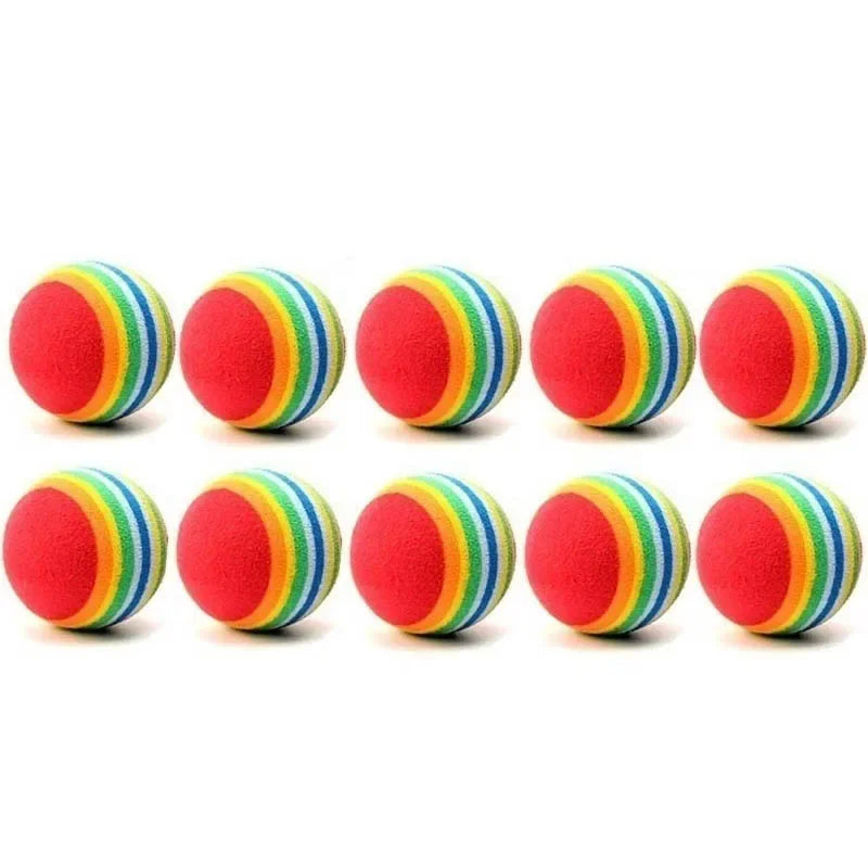 Lot de 10 Balles Légères en Mousse EVA (Arc-en-Ciel) | Jouet Souple et Flexible pour Jeu d'Intérieur (Sans Danger pour les Meubles)