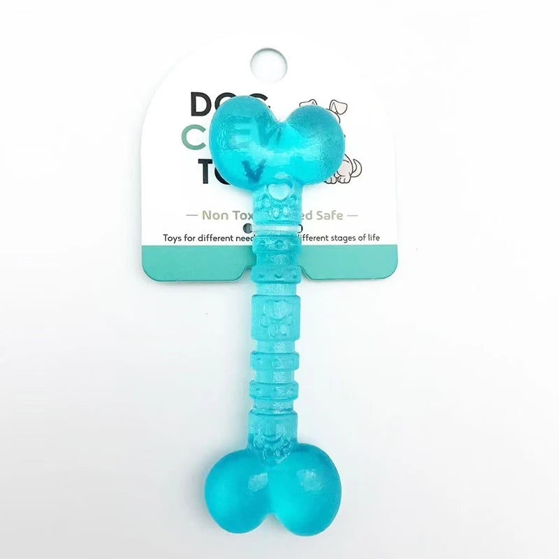 Jouet Anneau Double à Mâcher en Caoutchouc Souple | Nettoyage des Dents, Anti-Anxiété et Résistant aux Morsures (Petit Chien)