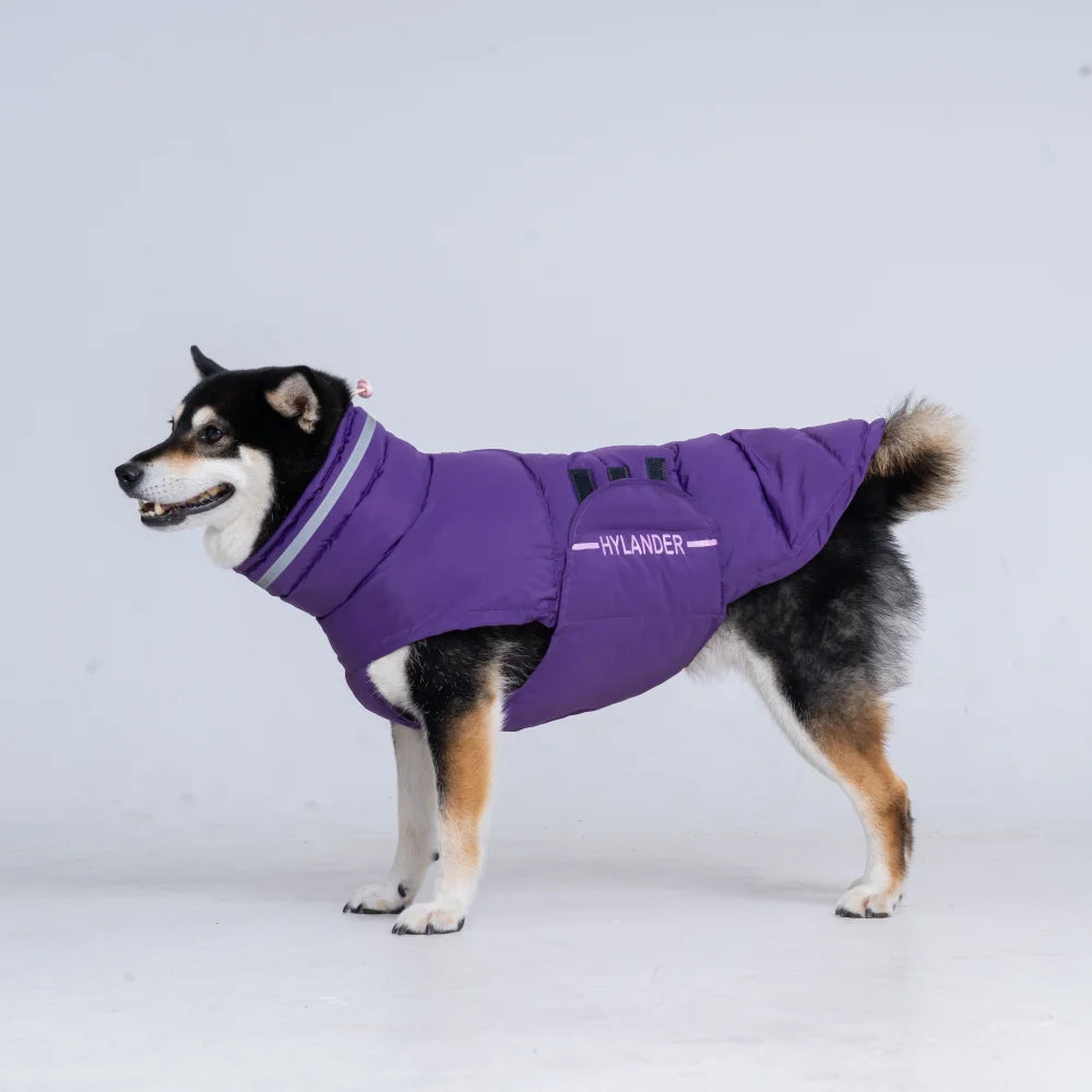 Veste Hiver Réfléchissante pour Grand Chien | Manteau Chaud, Matelassé, Col Haut et Résistant à l'Eau (Coupe Ajustée, Toutes Tailles)