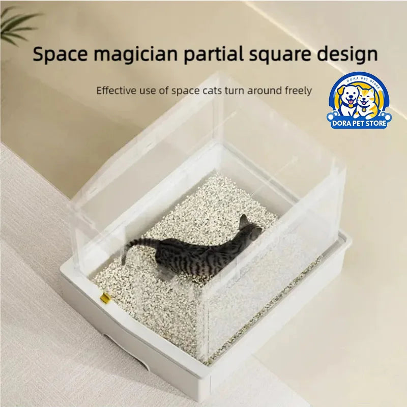 Grande Boîte à Litière Entièrement Fermée | Entrée Basse, Sortie Supérieure (Double Accès Anti-Projection), Anti-Odeur & Amovi