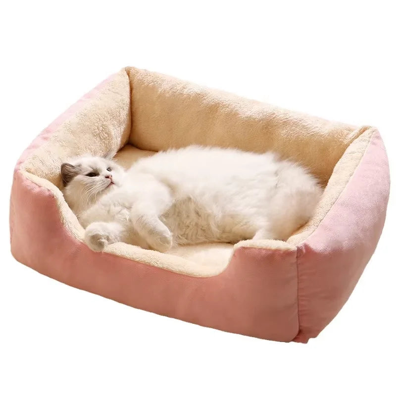 Maison/Lit Chaleureux en Peluche pour Chien & Chat | Panier Cocooning Lavable Anti-Morsure (Petites et Moyennes Tailles)