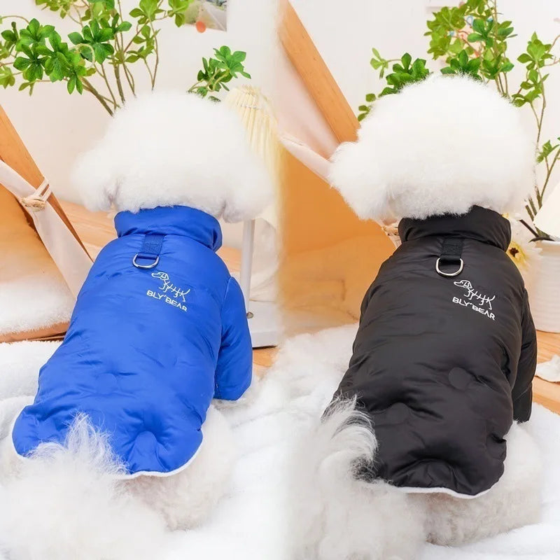 Parka/Manteau Chaud à Pois pour Petit Chien (Teddy, Chat) | Vêtements Épais en Coton, Style Hiver Fantaisie